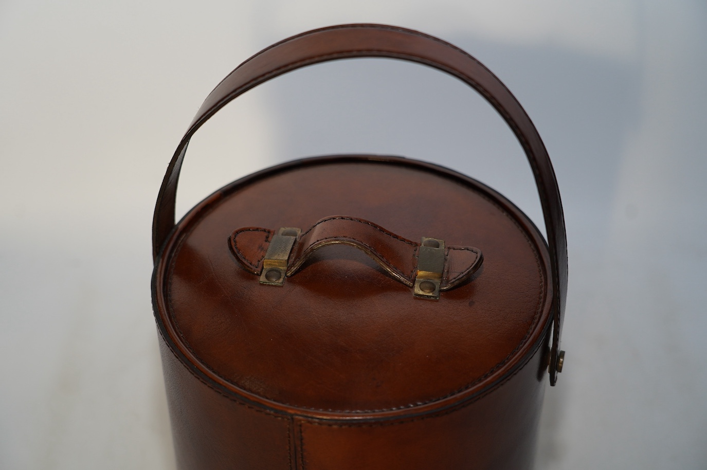 A Balmuir leather ice bucket